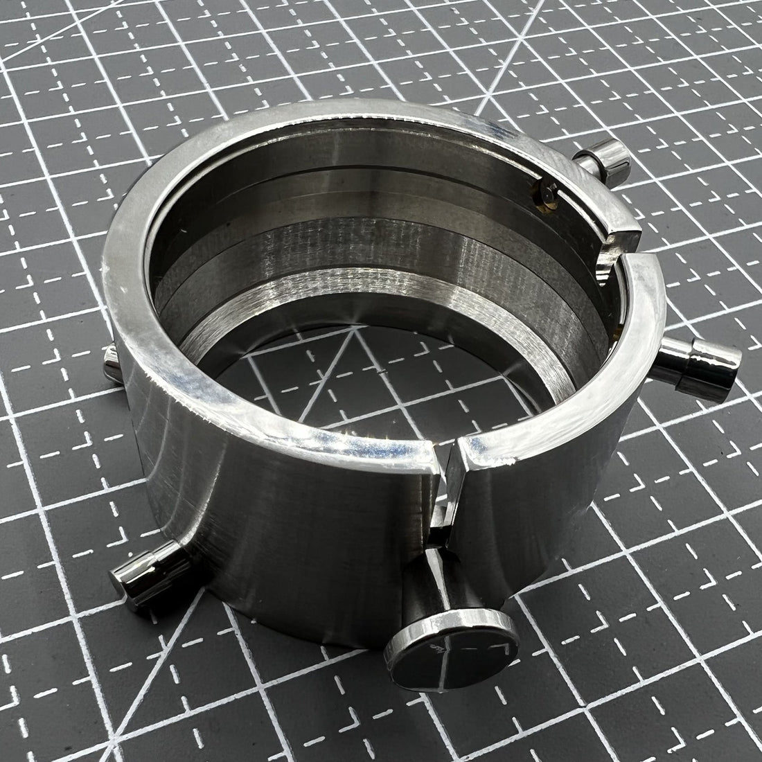 Universal chrome movement holder for ETA 7750 watch movement, durable tool for precise repairs