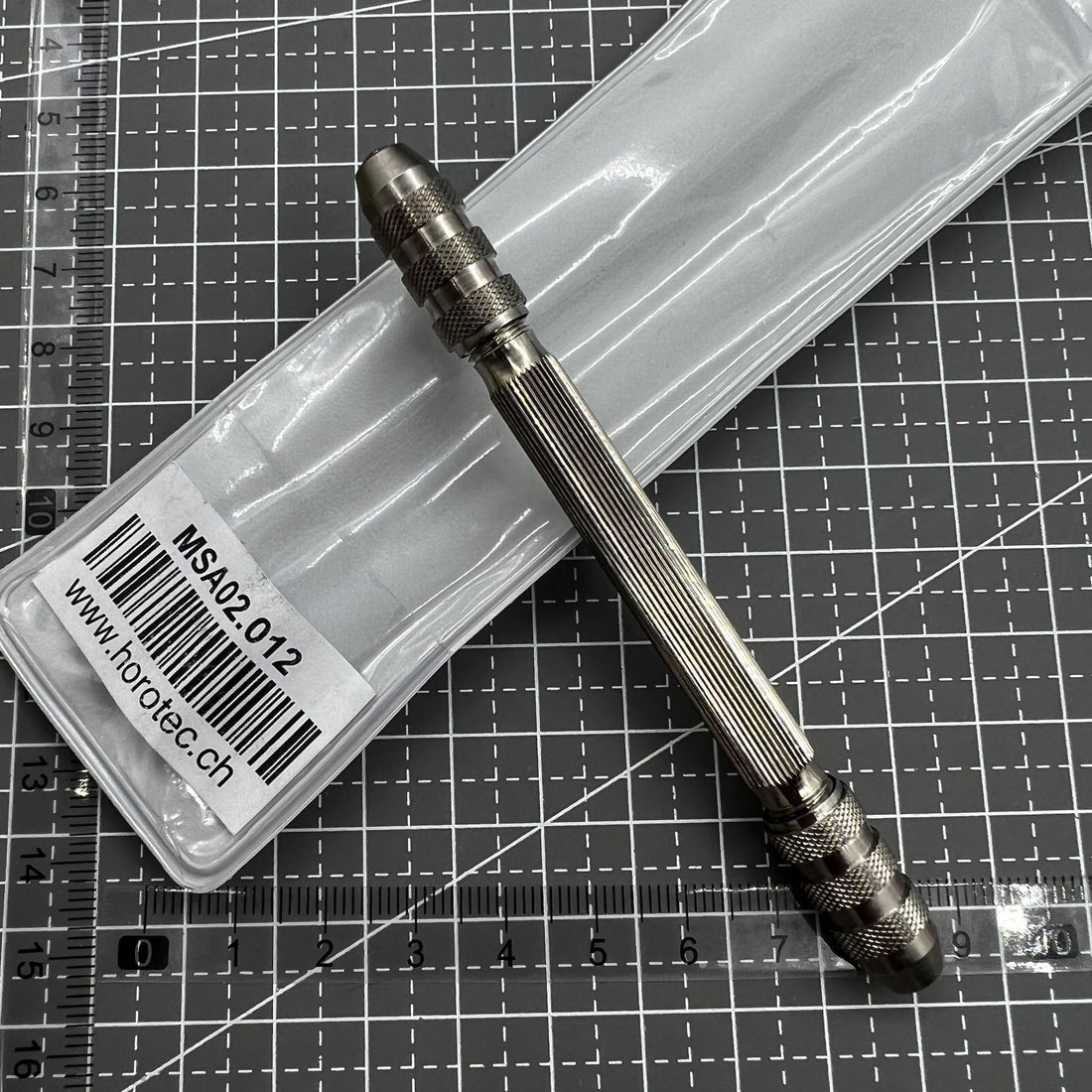Swiss Horotec MSA02.012 Double Pin Vise, precision tool for watch repair, similar to Bergeon 5679 brand quality.
