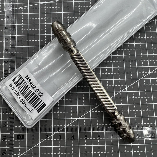 Swiss Horotec MSA02.012 Double Pin Vise, precision tool for watch repair, similar to Bergeon 5679 brand quality.