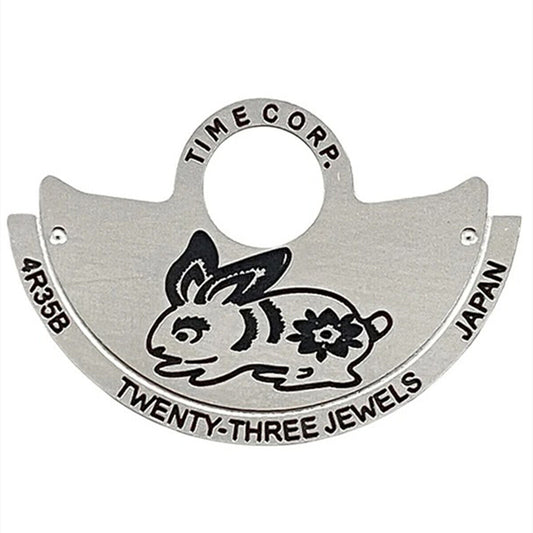 Rabbit China Zodiac silver rotor overlay for NH35 NH36 4R35 watch movement with intricate engraving