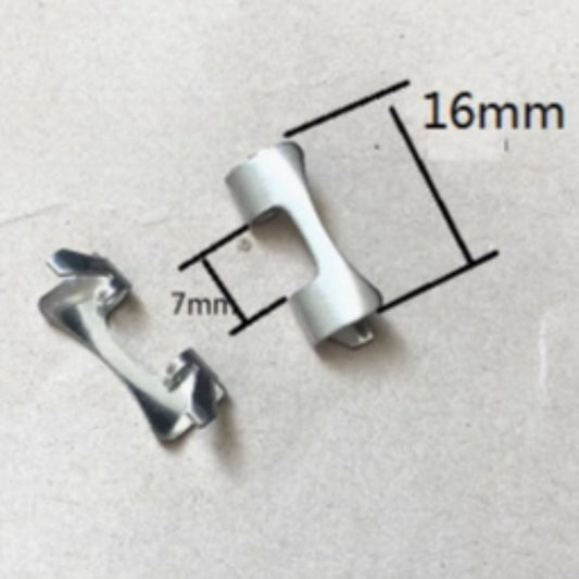16x7mm silver polished curved end links with spring bars for bracelet watch band strap by #365.