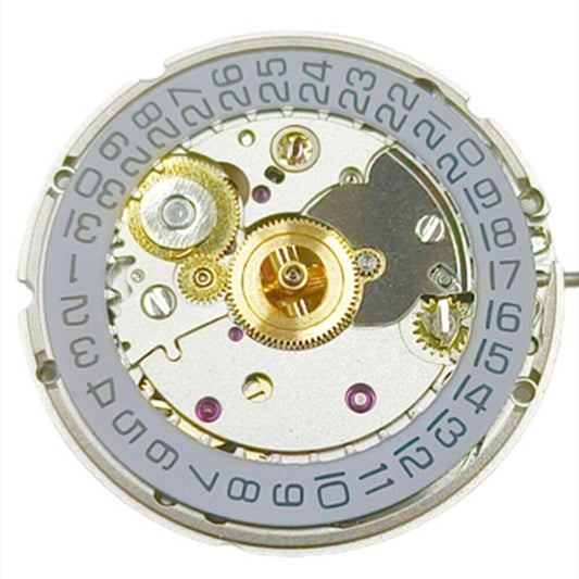 Wuhan 2824-2 automatic mechanical watch movement with single calendar at 3 o'clock.