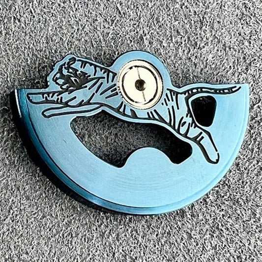 Blue Tiger carved rotor oscillating weight for Miyota NH35 NH36 watch movement, enhancing mechanics and style.