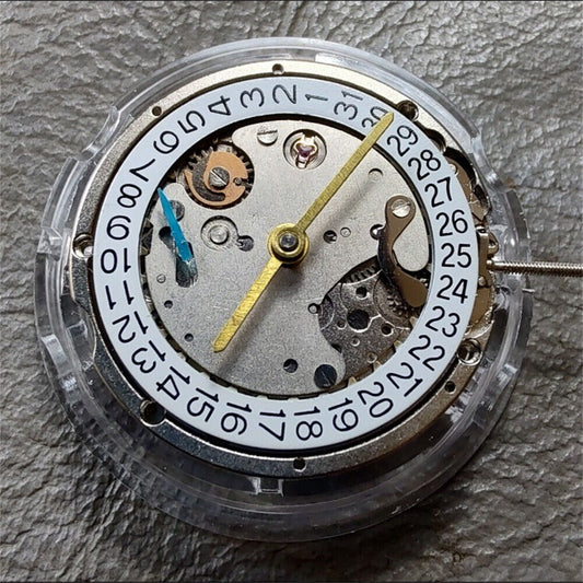 Asian automatic mechanical watch with no rotor, small seconds at 9 o'clock, precise watch accessory design