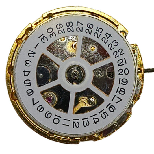 Golden 2813 8205 automatic watch movement with single calendar at 3 o'clock, China made.