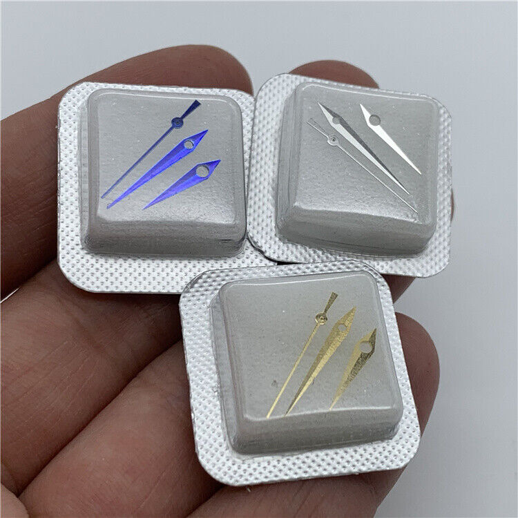 Men?s 13.9mm arrow-shaped watch hands set with no lume, compatible with Miyota 8200 8205 movement.