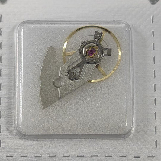 Silver balance wheel with splint for ETA2892A2 watch movement, precision timing replacement part.
