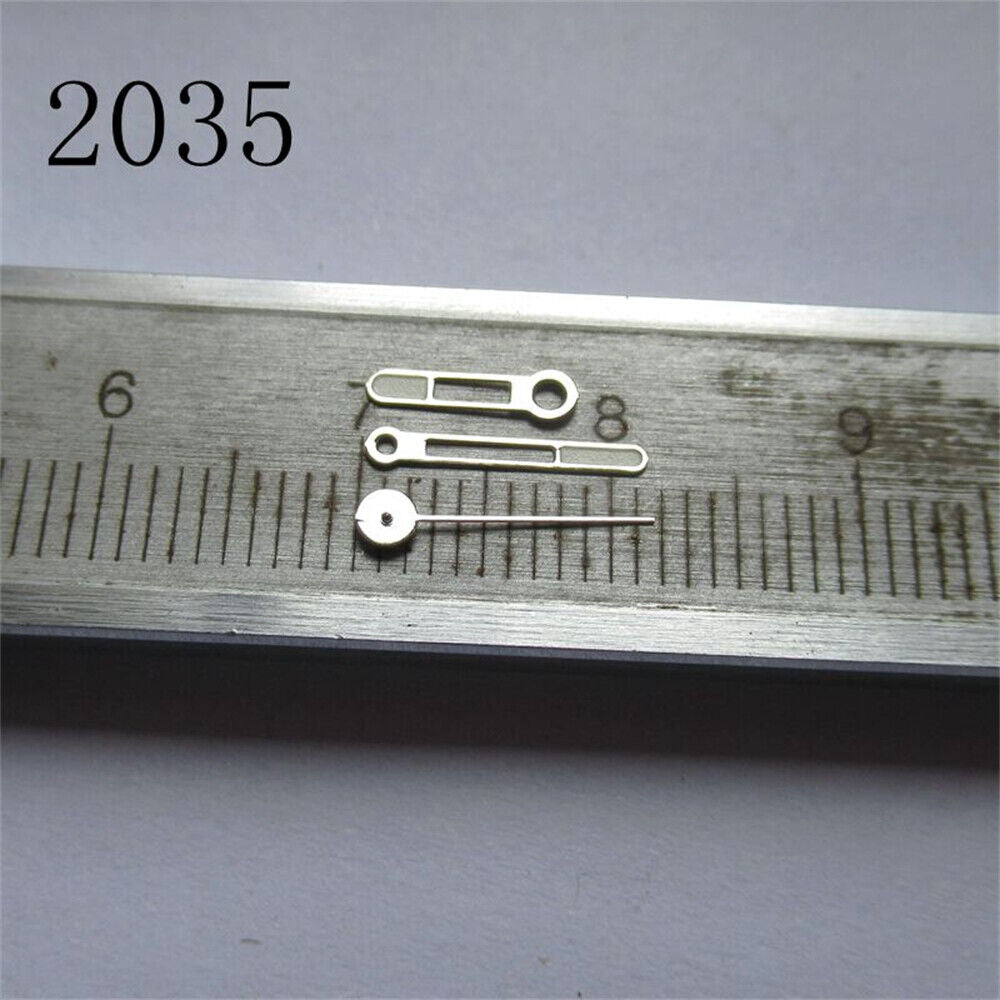 Round green luminous watch hands set for Miyota 2035, 2115, 2105, 2305 movements, Hollow design