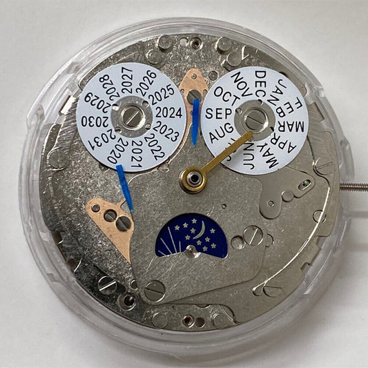 SHANGHAI watch accessory showcasing multifunctional automatic mechanical movement with perpetual calendar features.