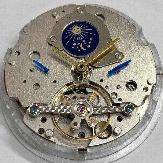 China Made multifunctional automatic mechanical watch with small second dial at 9 o'clock, elegant timepiece.