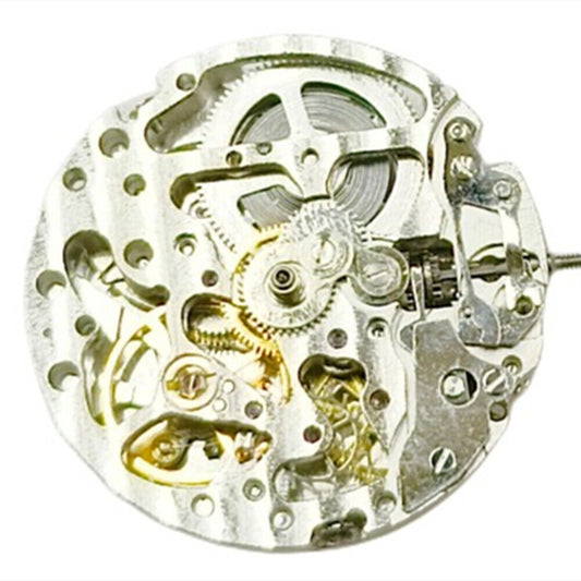 Silver Mingzhu 2813 8205 automatic watch movement, precision hollow mechanical design for repairs and upgrades.