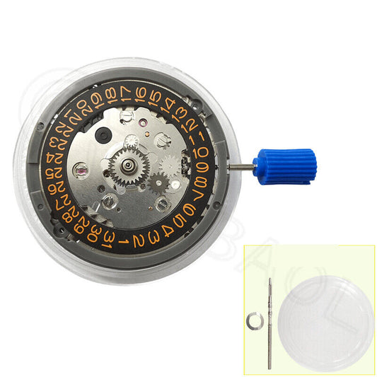 Genuine NH34 Automatic Mechanical GMT watch with vibrant orange font for precise timekeeping.