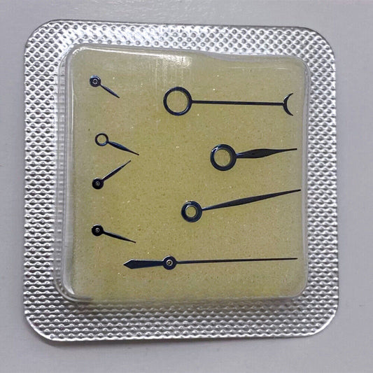 Blue polished no lume watch hands for ETA 7750 7751 movement, durable replacement.