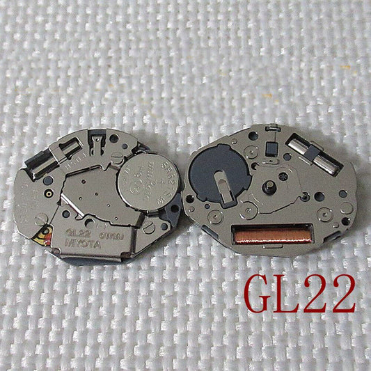 Silver Miyota GL22 Japan quartz watch movement, precise replacement for GL20 1L22 models, reliable timekeeping.
