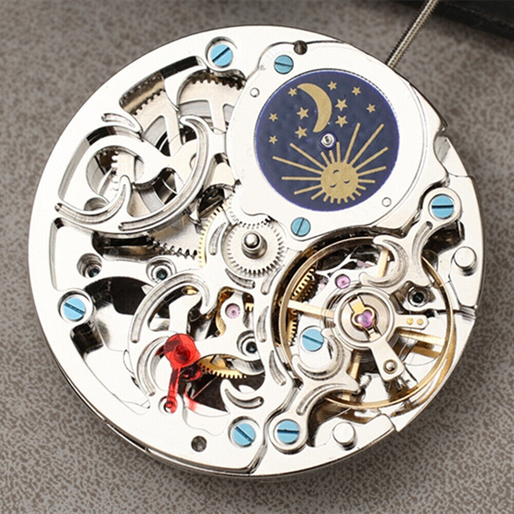 Dandong Hollow Star Phase@3 watch with automatic mechanical movement by China Made, detailed close-up view.