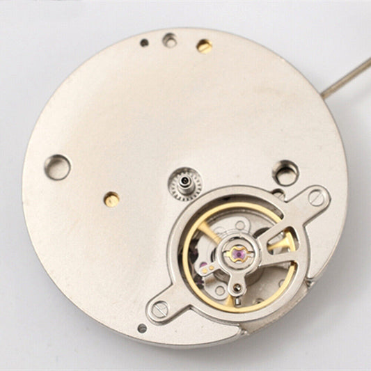 Dandong Silver watch accessory with automatic mechanical movement and flywheel at 6 o?clock, elegant design.