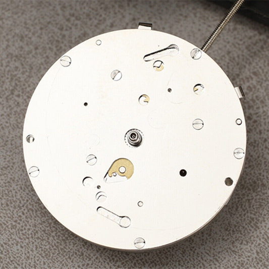 Dandong 8217 silver multifunctional automatic watch movement showcasing precise mechanical engineering.