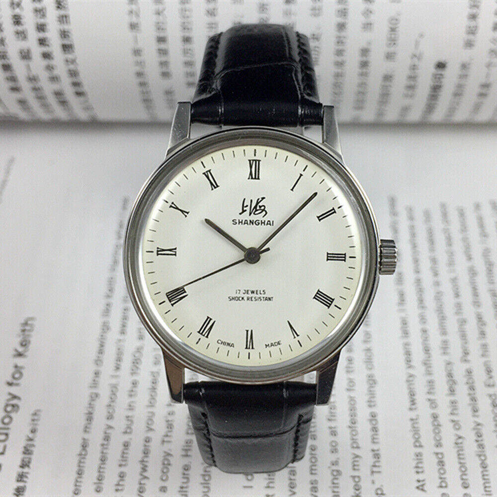Shanghai Factory 36mm 8120 Manual Mechanical Watch with 17 Jewels, Shock-Resistant Design for Durability