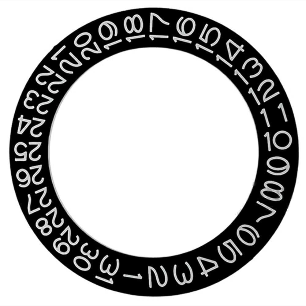 Black background date disk wheel for NH35 NH36 movement with date at 3 o'clock position by Seiko