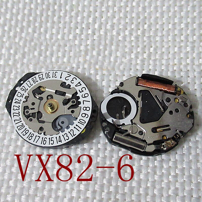 Japan Made Hattori Epson VX82 Quartz Watch Movement with Stem, precise timekeeping for watch repairs