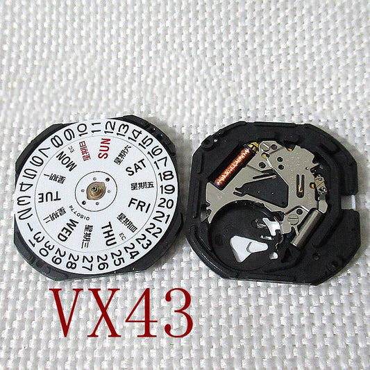 Japan Made Hattori Epson TMI VX43 VX43E quartz watch movement with stem for precise timekeeping