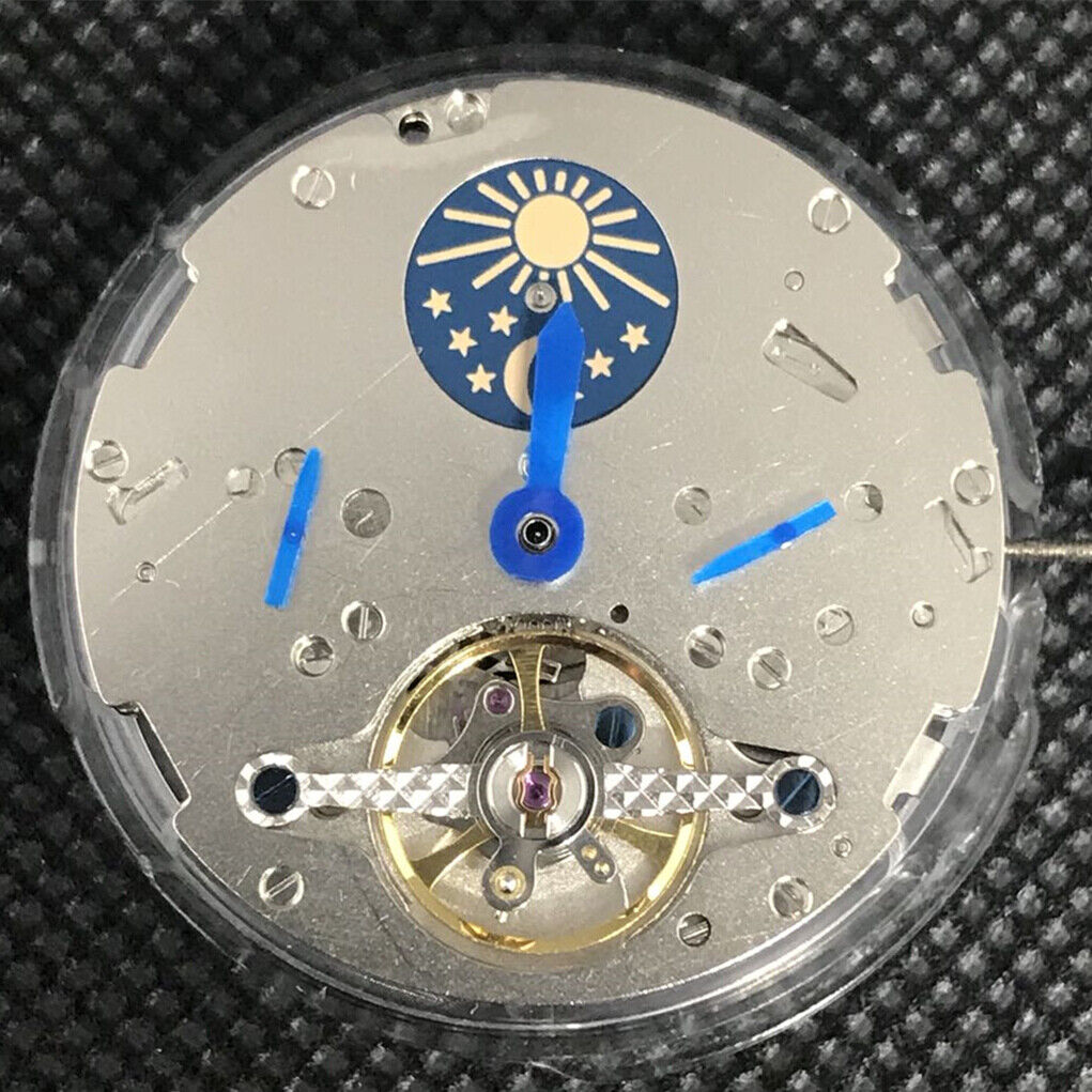 Multifunctional star and moon phase watch with automatic mechanical movement by China Made, elegant design.