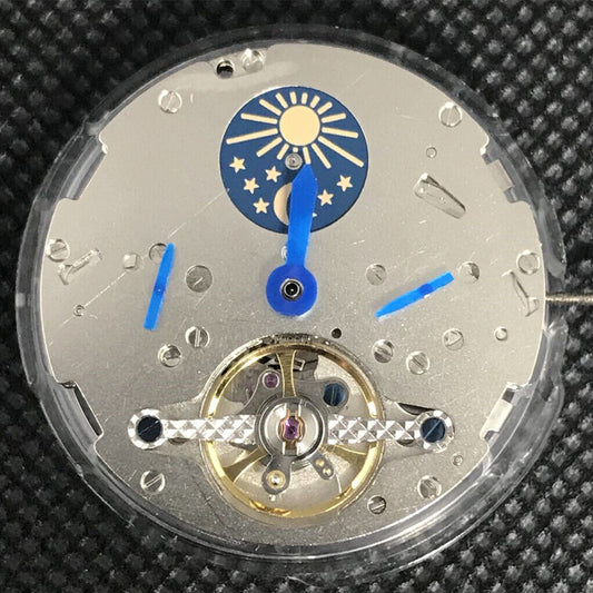 Multifunctional star and moon phase watch with automatic mechanical movement by China Made, elegant design.