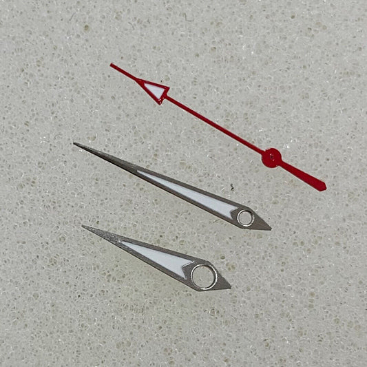 Arrow-shaped silver-trimmed green luminous watch hands for NH35/NH36/4R/7S movements