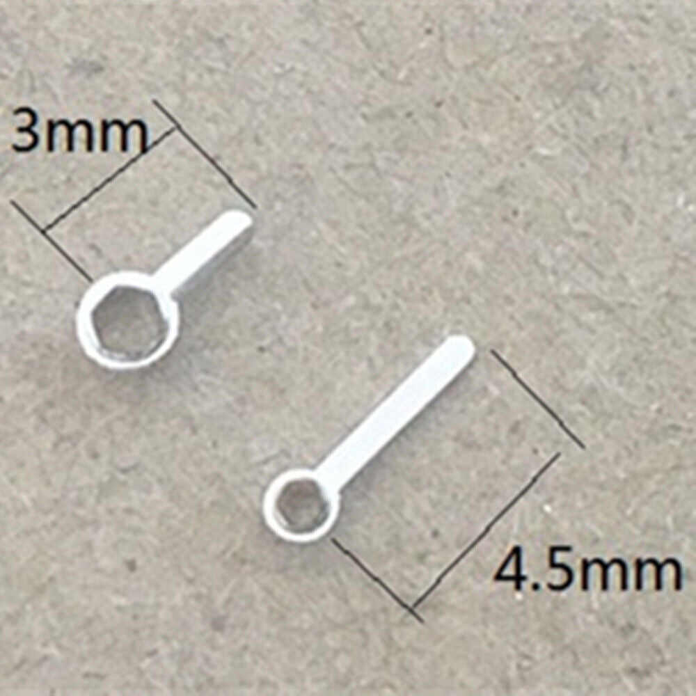 Silver two hands set for ETA 901.001 quartz watch movement, ideal for precise time repair.