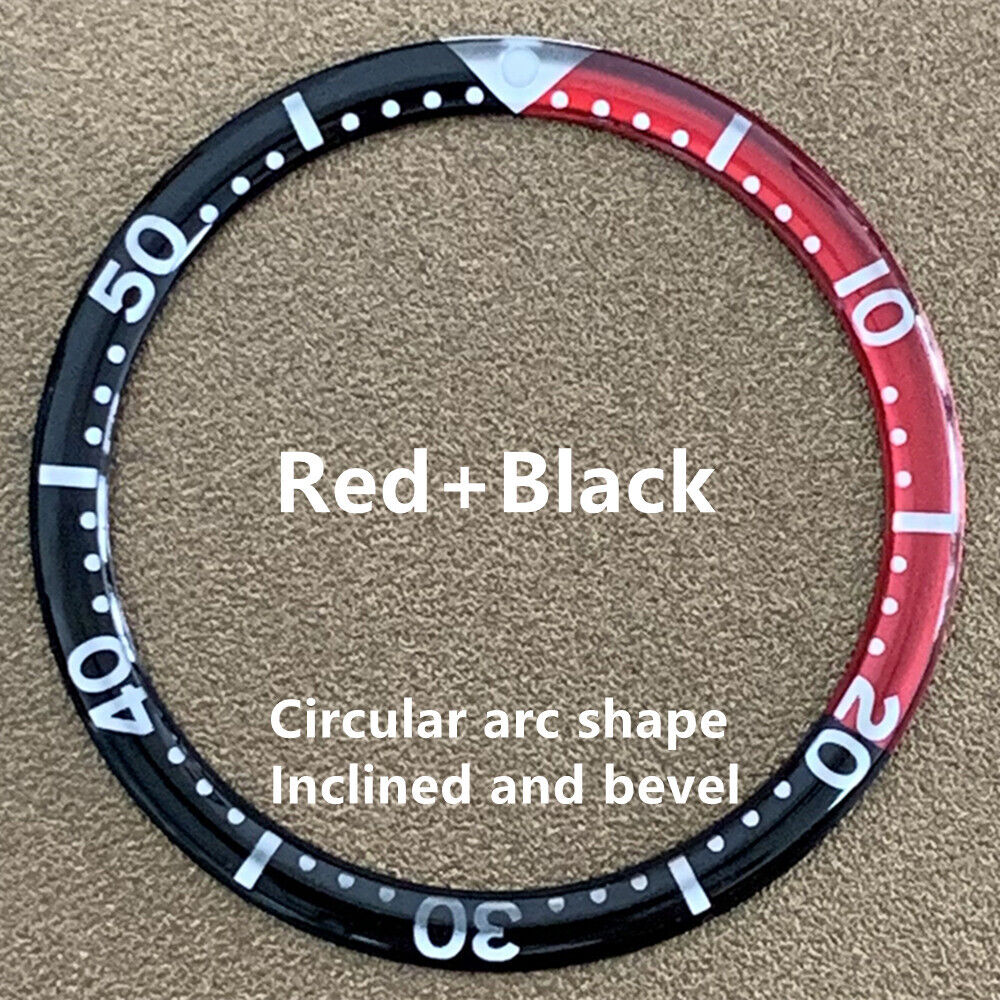 Red graduation aluminum bezel insert for 39mm/32.2mm watches, enhancing style and durability.