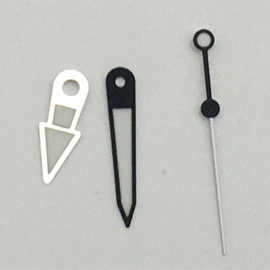 Black trim green luminous watch hands for NH35A/NH36A movement, enhancing readability in low light.