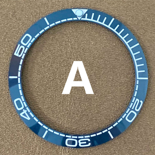 41.5mm Sky Blue Ceramic Watch Bezel Insert with White Font for Durable Timepiece Repairs