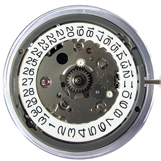 Genuine NH34 automatic watch with GMT function, white dial, date at 9 o'clock, mechanical hacking seconds.