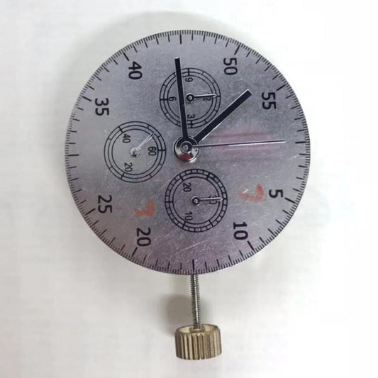 China Made 7750 Automatic Chronograph movement showing ETA 7753 layout with subdials at 3, 6, and 9 o'clock positions.