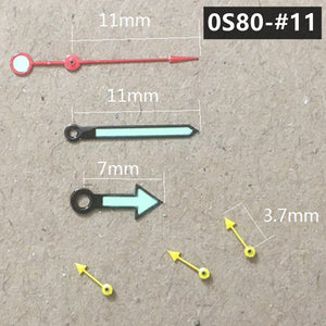 Enhance Your Watch: 11mm Green Luminous Arrow Hands for Miyota 0S80 Movement