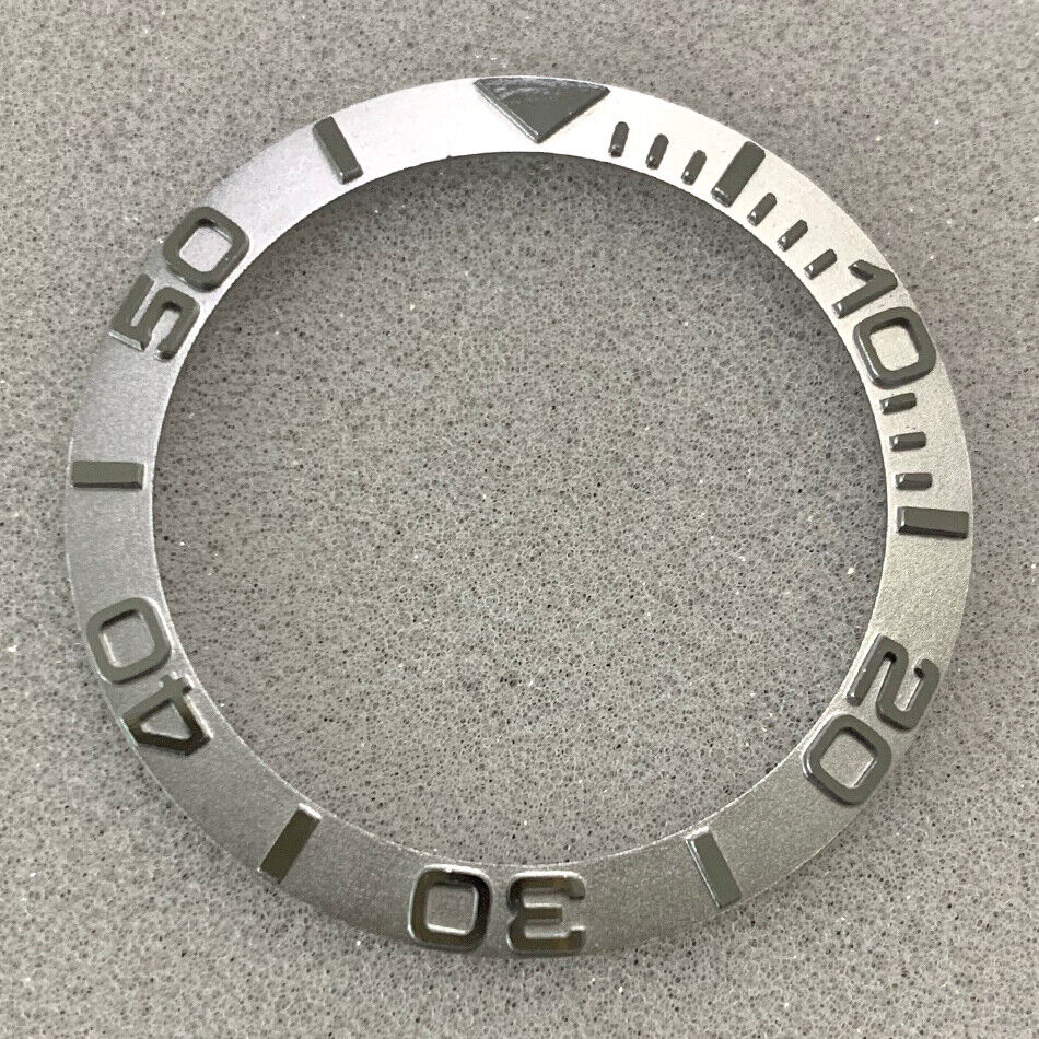 Silver 38mm/30.8mm convex SUB steel watch bezel insert for precise watch customization