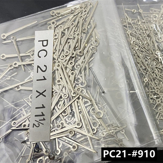 Set of 100 silver 11.5mm watch hands for Hattori Epson PC21 quartz movements, premium accessory.