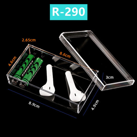 Set of 10 transparent PS toolbox storage cases, 89x49mm, with lid and base for organizing small accessories.