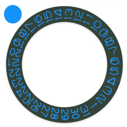 Dark hunter green date wheel with azure blue font for Miyota NH35 NH36 watch accessories