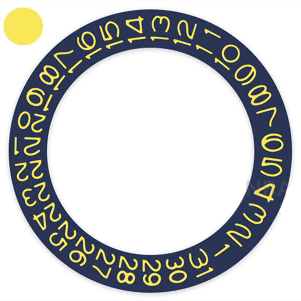 Elegant Flaxen Yellow Font Date Wheel for Miyota NH35/NH36 Movement