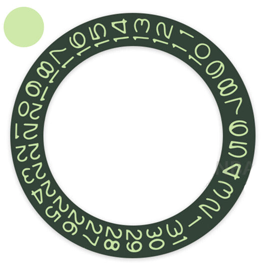 Dark hunter green date wheel with sage green font, compatible with Miyota NH35 NH36 watches,.