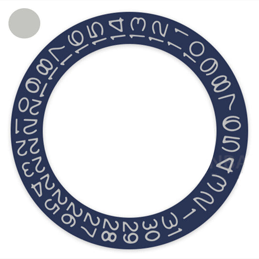 Harbor Grey date wheel with denim blue background for Miyota NH35 NH36 watch movements.