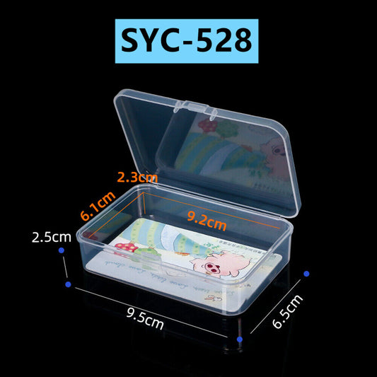 1. Durable 10pcs rectangular toolbox set with hinged lid for organized storage, 2.5x9.5x6.5cm.  