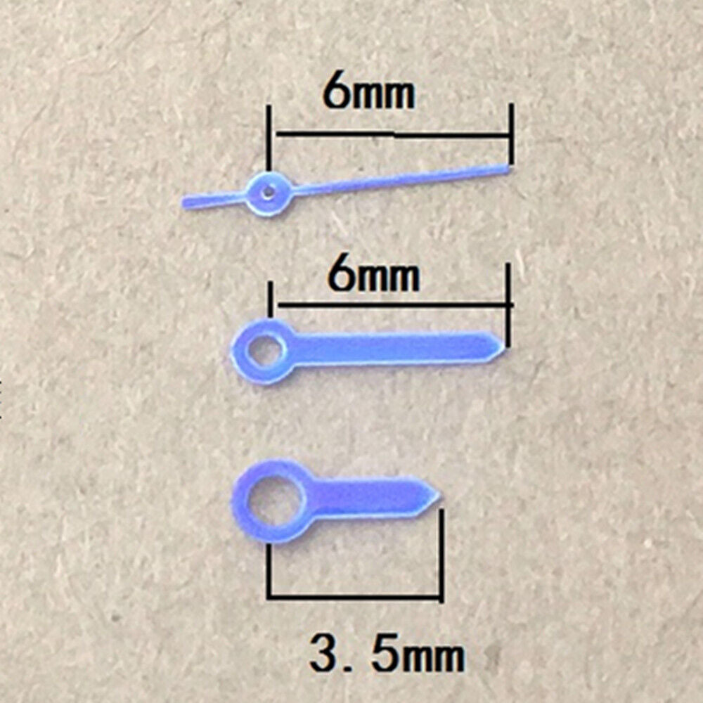 6mm polished purple watch hands for Ronda 763 quartz movement, sleek and vibrant design.