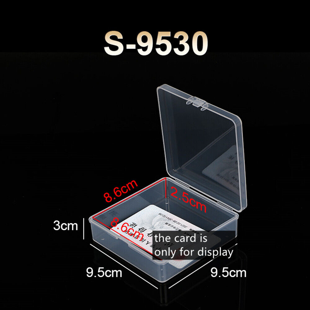 1. Compact 3x9.5x9.5cm mini square toolbox case with hinged lid for watch accessory storage.  