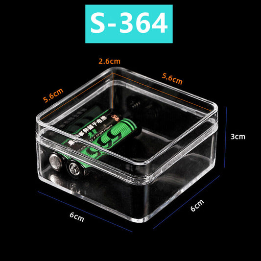 1. Transparent PS toolbox container with lid and base, 60x60mm storage case for small parts.  