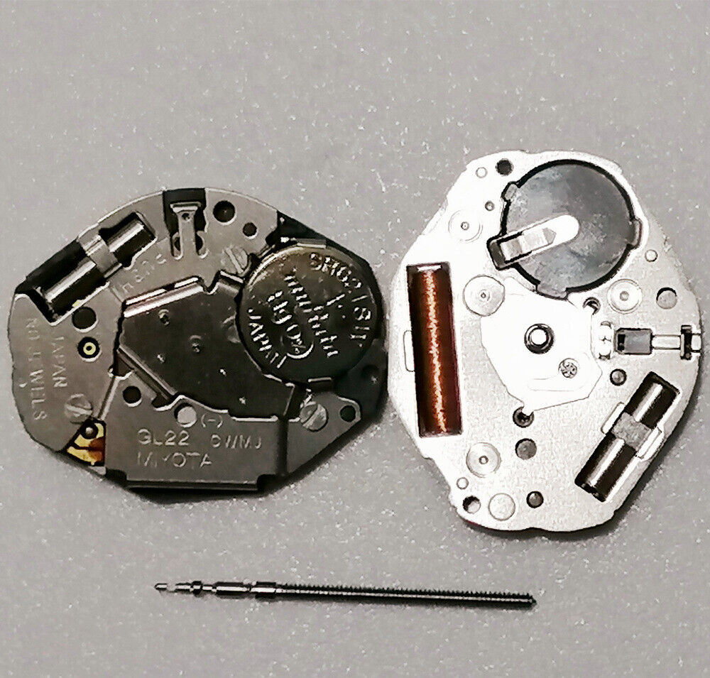 Miyota GL22 Japan Quartz Movement watch with silver 2-hand dial, precise timekeeping by Miyota.