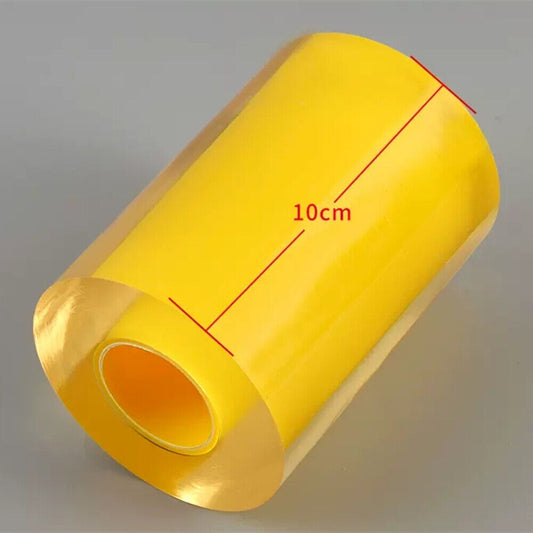Transparent protective film for silver watch band, 10cm wide, guards jewelry surfaces from scratches.