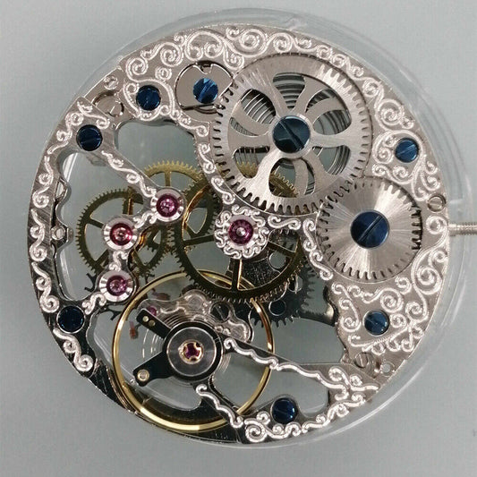 Silver China Made 6497 Seagull ST3601 hollow mechanical watch movement replacement part