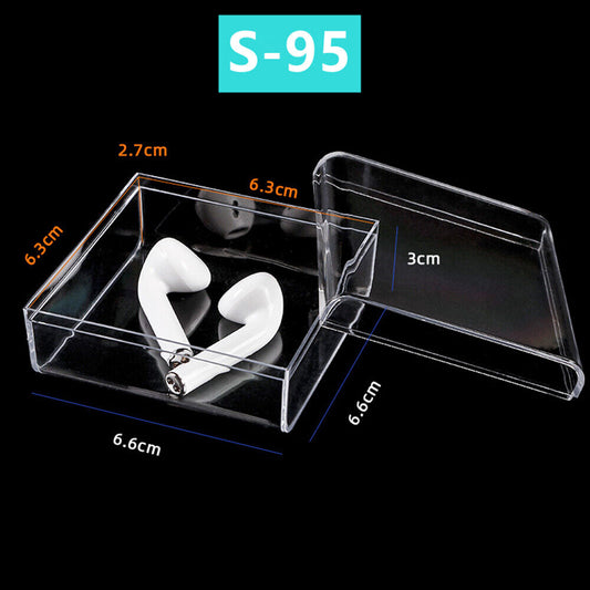 1. Transparent 10pcs 66x66mm PS toolbox storage cases with lids and bases for small parts organization.  
